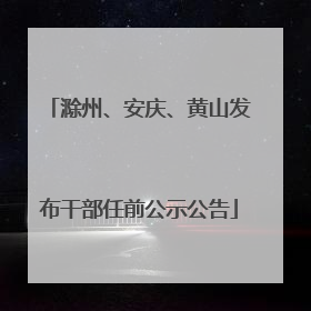 滁州、安庆、黄山发布干部任前公示公告