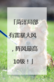 菏泽局部有雷暴大风，阵风最高10级！