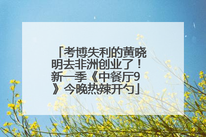 考博失利的黄晓明去非洲创业了！新一季《中餐厅9》今晚热辣开勺