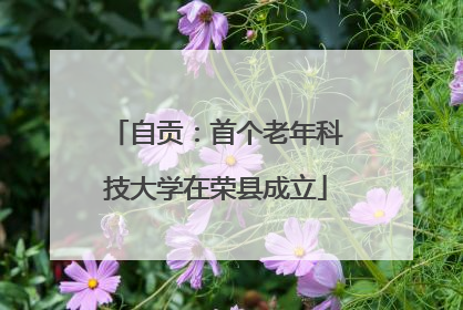 自贡：首个老年科技大学在荣县成立
