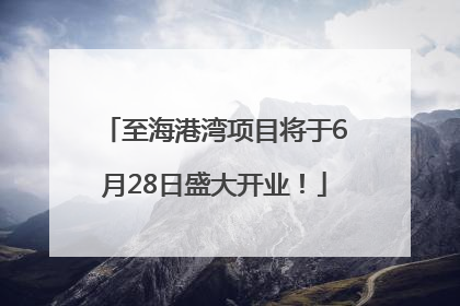 至海港湾项目将于6月28日盛大开业！