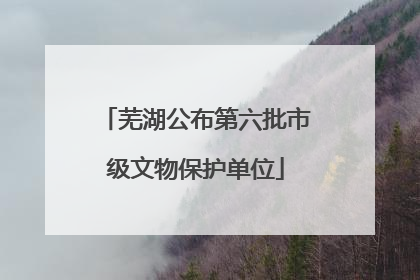 芜湖公布第六批市级文物保护单位