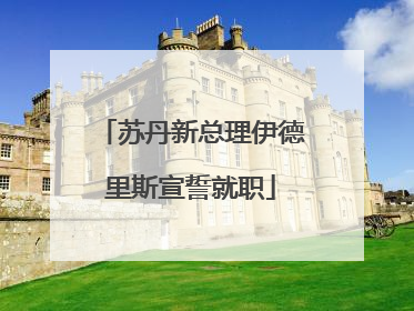 苏丹新总理伊德里斯宣誓就职