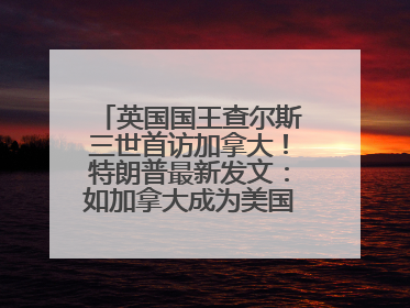 英国国王查尔斯三世首访加拿大！特朗普最新发文：如加拿大成为美国第51州可免费用“金穹”