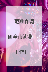 范兆森调研全市就业工作
