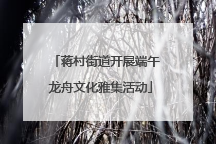蒋村街道开展端午龙舟文化雅集活动