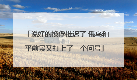 说好的换俘推迟了 俄乌和平前景又打上了一个问号