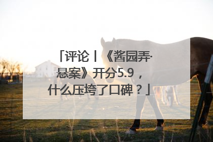 评论丨《酱园弄·悬案》开分5.9，什么压垮了口碑？