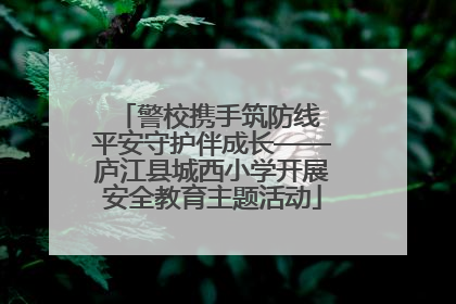 警校携手筑防线 平安守护伴成长——庐江县城西小学开展安全教育主题活动