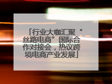 行业大咖汇聚“丝路电商”国际合作对接会，热议跨境电商产业发展