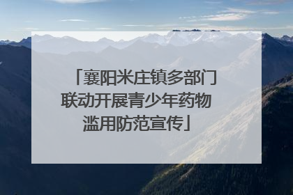 襄阳米庄镇多部门联动开展青少年药物滥用防范宣传