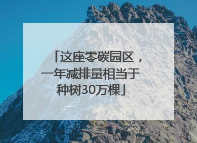 这座零碳园区，一年减排量相当于种树30万棵