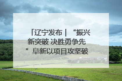 辽宁发布｜“振兴新突破 决胜勇争先”阜新以项目攻坚破解发展瓶颈 经济发展实现良好开局