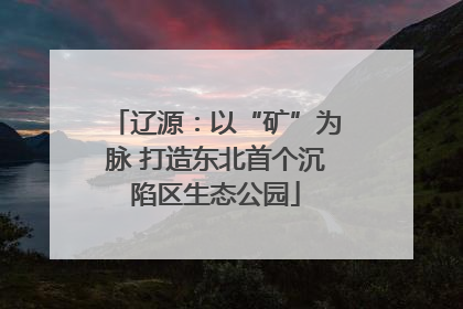 辽源：以“矿”为脉 打造东北首个沉陷区生态公园