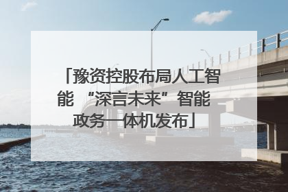 豫资控股布局人工智能 “深言未来”智能政务一体机发布