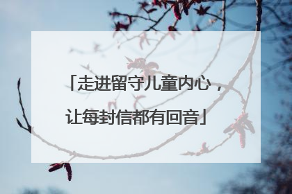 走进留守儿童内心，让每封信都有回音
