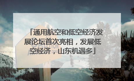 通用航空和低空经济发展论坛首次亮相，发展低空经济，山东机遇多