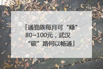 通勤族每月可“赚”80~100元，武汉“碳”路何以畅通