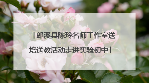 郎溪县陈玲名师工作室送培送教活动走进实验初中