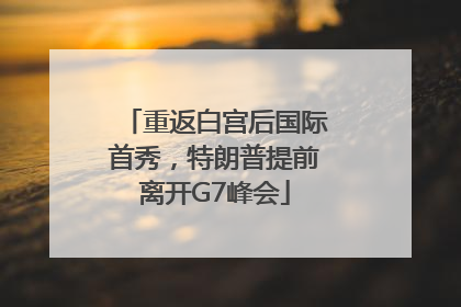 重返白宫后国际首秀，特朗普提前离开G7峰会