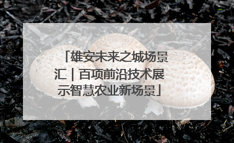 雄安未来之城场景汇｜百项前沿技术展示智慧农业新场景