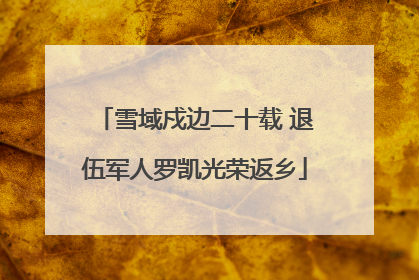 雪域戍边二十载 退伍军人罗凯光荣返乡