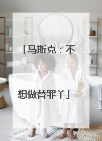 马斯克：不想做替罪羊