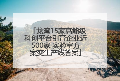 龙湾15家高能级科创平台引育企业近500家 实验室方案变生产线答案