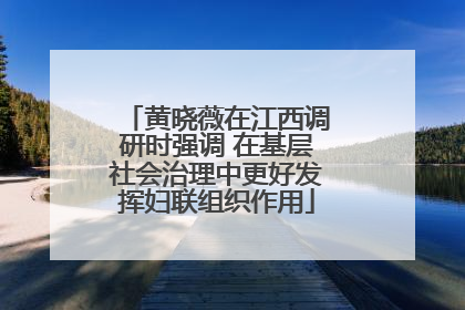 黄晓薇在江西调研时强调 在基层社会治理中更好发挥妇联组织作用