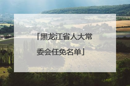 黑龙江省人大常委会任免名单