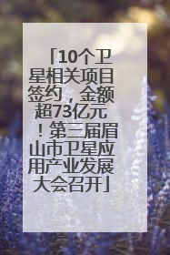 10个卫星相关项目签约，金额超73亿元！第三届眉山市卫星应用产业发展大会召开