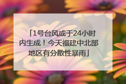 1号台风或于24小时内生成！今天福建中北部地区有分散性暴雨
