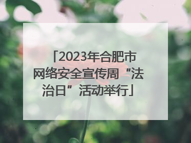 2023年合肥市网络安全宣传周“法治日”活动举行