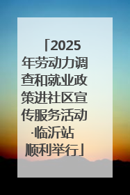 2025年劳动力调查和就业政策进社区宣传服务活动·临沂站 顺利举行