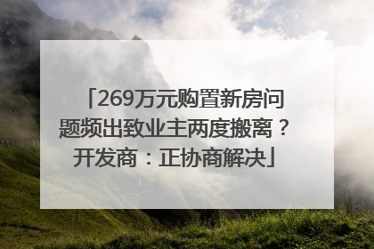 269万元购置新房问题频出致业主两度搬离？开发商：正协商解决