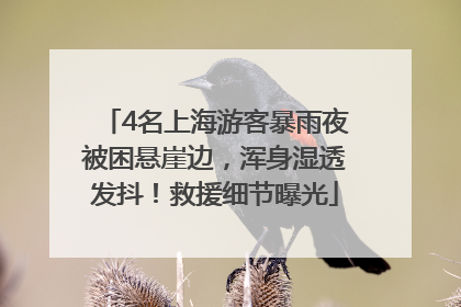 4名上海游客暴雨夜被困悬崖边，浑身湿透发抖！救援细节曝光