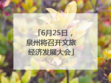6月25日，泉州将召开文旅经济发展大会