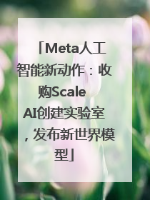 Meta人工智能新动作：收购Scale AI创建实验室，发布新世界模型